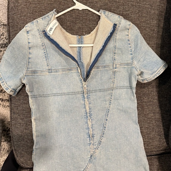 Zara Light Blue Denim Midi Dress - Picture 5 of 7